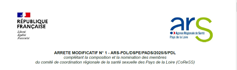 ARS arrete modificatif